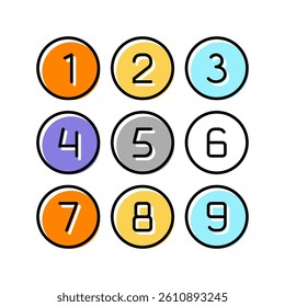 numbers math science education color icon vector. numbers math science education sign. isolated symbol illustration