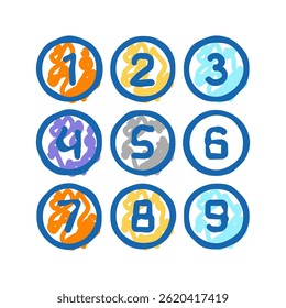 numbers math science education doodle icon sketch vector. numbers math science education sign. isolated symbol illustration