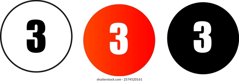 Numbers and Mathematical Symbol Circle Icons colorful gradient frames
