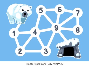 Kinderzählung hilft Eisbären, sich in das Winterblatt zu begeben