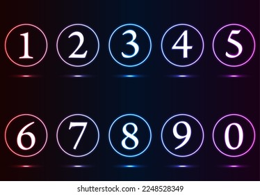 Numbers are in neon mode which looks colorful