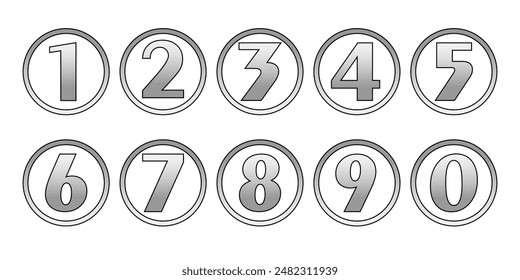 Numbers, numerals. Latin script. Logo. Illustration