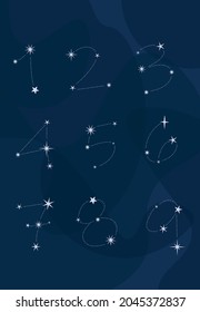 
Numbers on the background of the night sky