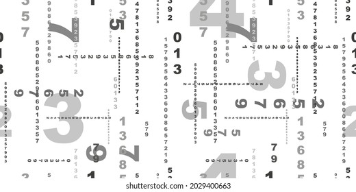 numbers on black background with seamless pattern.