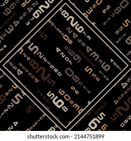numbers on black background with seamless pattern.
