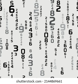 numbers on black background with seamless pattern.