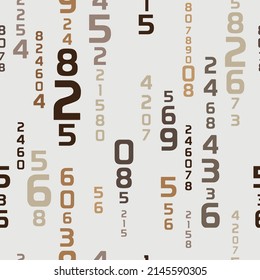 numbers on black background with seamless pattern.
