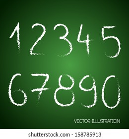 Numbers On A Blackboard - Isolated On Green - Vector Illustration, Graphic Design Editable For Your Design.