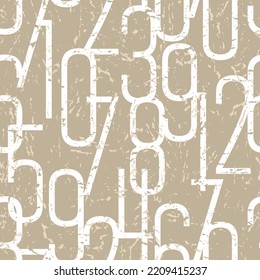 numbers on brown background with seamless pattern.