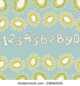 numbers on the decorative bright background