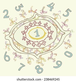 numbers on the decorative bright background