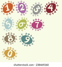 numbers on the decorative bright background