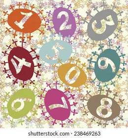 numbers on the decorative bright background