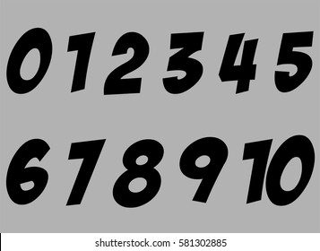 the numbers on gray background