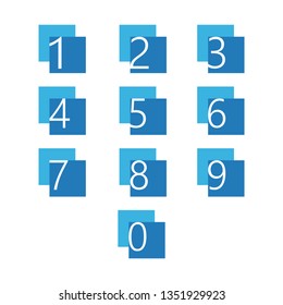 numbers on two squares with negative space corporate style