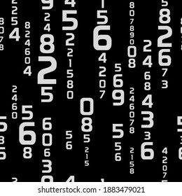 numbers on white background with seamless pattern.
