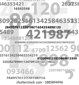 numbers on white background with seamless pattern.