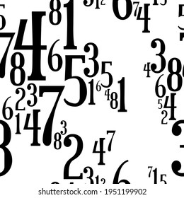 numbers on white background with seamless pattern.
