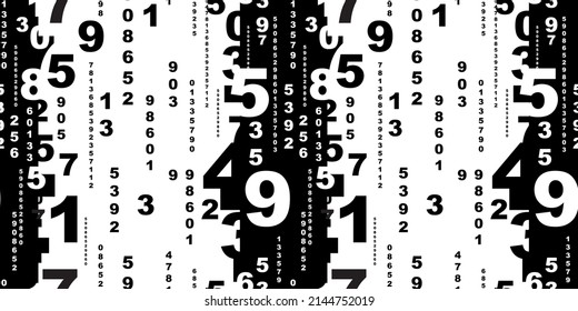 numbers on white background with seamless pattern.
