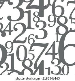 numbers on white background with seamless pattern.
