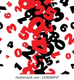 numbers on white background with seamless pattern.