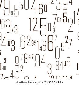 numbers on white background with seamless pattern.