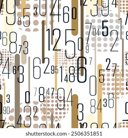 numbers on white background with seamless pattern.