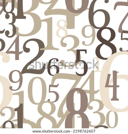 numbers on white background with seamless pattern.