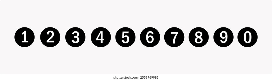 numbers from one 1 to zero 0 made of inflatable balloons isolated on white background.