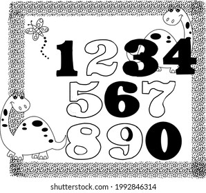 numbers one through nine and pattern on the back