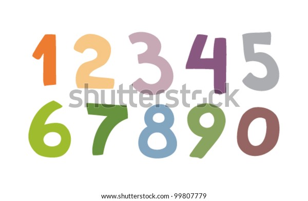 Numbers One Zero Different Colors Stock Vector (Royalty Free) 99807779