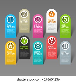 Numbers options infographics elements. Vector.