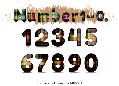 numbers orange-black on white background