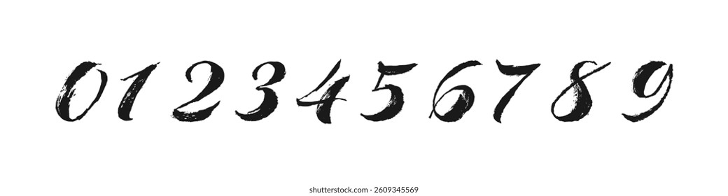 Numbers Painted with a Brush. From 0 to 10