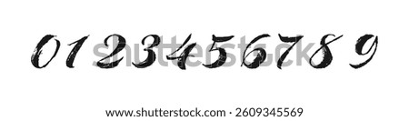 Numbers Painted with a Brush. From 0 to 10