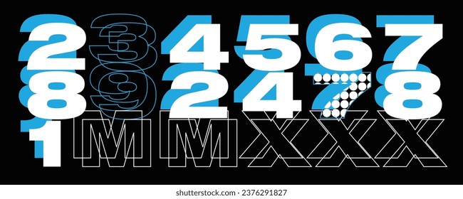 Numbers pattern, home textiles, fabrics, mugs, wallpapers, mural, interiors, notebook design, school bag design, clothing design, t-shirt design, patterns