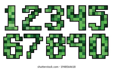 numbers pixel or block style videogame