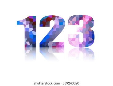 The numbers in polygonal. vector illustration. part 1