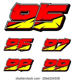 Vector de conjunto de iconos de raza de números. Simple conjunto de números de carreras. Diseño plano, editable. Vector Illustration EPS 10