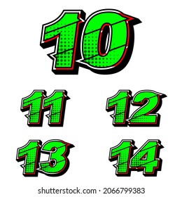 Vector de conjunto de iconos de raza de números. Simple conjunto de números de carreras. Diseño plano, editable. Vector Illustration EPS 10