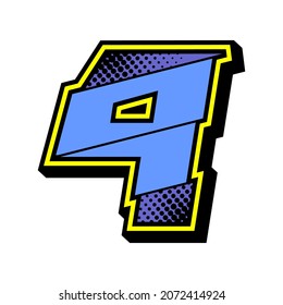 Numbers race icon set vector. Simple set of racing numbers. Flat design with Halftone, Editable. Vector Illustration EPS 10