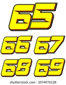 Numbers race icon set vector. Simple set of racing numbers. Flat design, Editable. Vector Illustration EPS 10