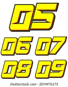 Vector de conjunto de iconos de raza de números. Simple conjunto de números de carreras. Diseño plano, editable. Vector Illustration EPS 10