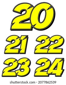 Vector de conjunto de iconos de raza de números. Simple conjunto de números de carreras. Diseño plano, editable. Vector Illustration EPS 10