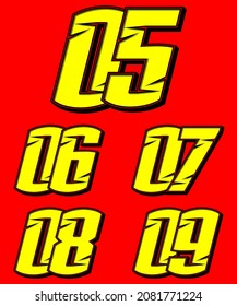Vector de conjunto de iconos de raza de números. Simple conjunto de números de carreras. Diseño plano, editable. Vector Illustration EPS 10