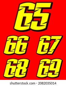 Vector de conjunto de iconos de raza de números. Simple conjunto de números de carreras. Diseño plano, editable. Vector Illustration EPS 10