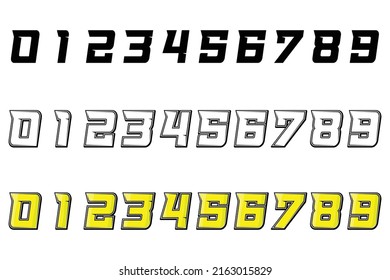 Numbers Race Icon Set Vector Simple Stock Vector (royalty Free 