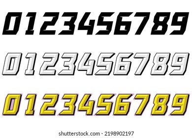 Numbers Race Icon Set Vector Simple Stock Vector (Royalty Free ...