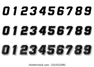 Numbers race icon set vector. Simple set of racing numbers. Flat design, Editable. Vector Illustration EPS 10