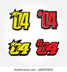 Numbers race icon vectors. Set of racing numbers. Flat design, Vector Illustration EPS 10